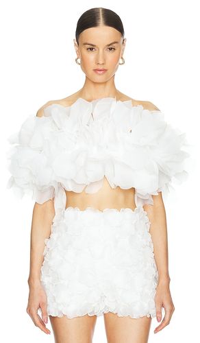 Brielle Flower Top in White. - size S (also in XS) - SELEZZA LONDON - Modalova