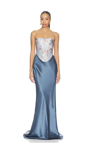Blue Gown in Misha Ash in Slate. - size 0 (also in 4, 6) - SAU LEE - Modalova