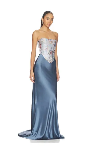 Blue Gown in Misha Ash in Slate. - size 0 (also in 2, 4) - SAU LEE - Modalova