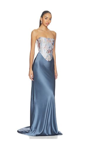 Blue Gown in Misha Ash in Slate. - size 0 (also in 4, 6) - SAU LEE - Modalova