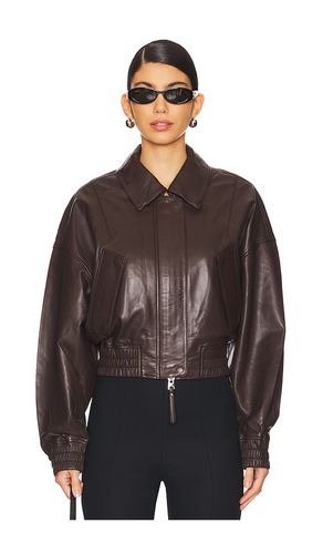 Ella Leather Bomber in Brown. - size L (also in M, S, XS) - Shoreditch Ski Club - Modalova