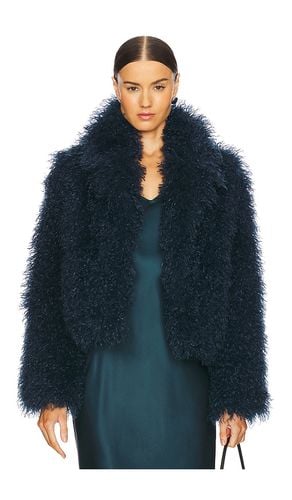 Shae Faux Fur Coat in Navy. - size L (also in M, S) - SABLYN - Modalova