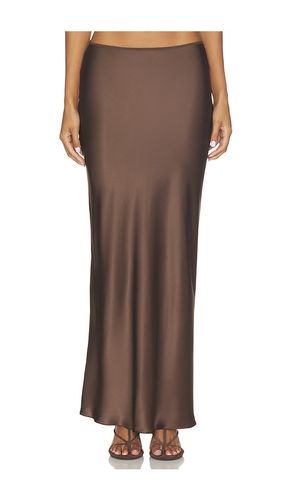 Grace Scallop Trim Bias Maxi Pull On Skirt in Brown. - size L (also in M, S, XS) - SABLYN - Modalova