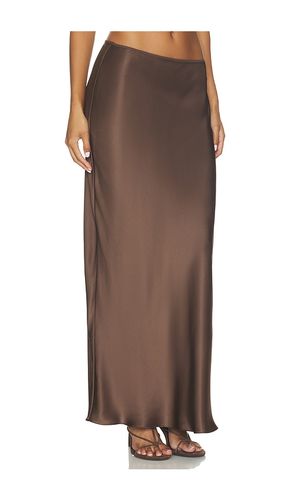 Grace Scallop Trim Bias Maxi Pull On Skirt in Brown. - size L (also in M, S, XS) - SABLYN - Modalova