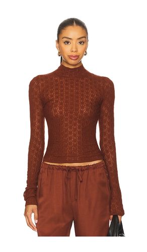 Rhea Longsleeve Mock Neck Top in Cognac. - size L (also in M, S, XS) - SABLYN - Modalova