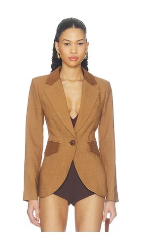 Blocked Seamed Blazer in Brown. - size 0 (also in 10, 4, 6, 8) - Smythe - Modalova