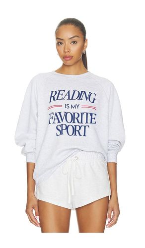 Reading Is My Favorite Sport Raglan Crew Sweater in Grey. - size L (also in M, S, XS) - Sunny Somewhere - Modalova