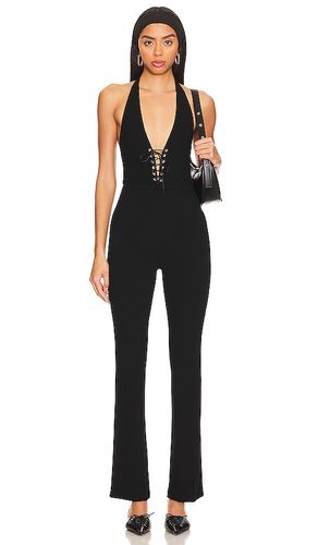 Dela lace up jumpsuit en color talla L en - Black. Talla L (también en M, S, XL, XS) - superdown - Modalova