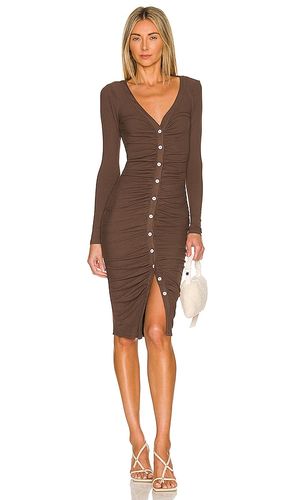 Grace Button Front Dress in Brown. - size L (also in M, S, XL, XS, XXS) - superdown - Modalova