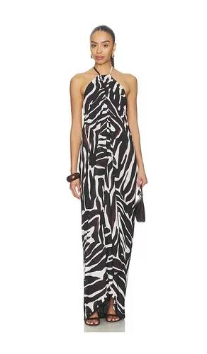 Jaslynn Halter Maxi Dress in Chocolate,White. - size M (also in XL) - superdown - Modalova