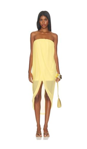 Ellis Strapless Midi Dress in Yellow. - size M (also in S) - superdown - Modalova