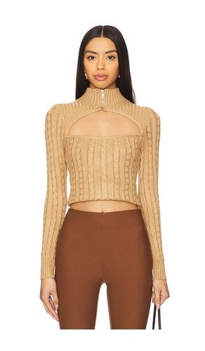 Tanya Cut Out Sweater in Brown. - size L (also in M, S, XS) - superdown - Modalova