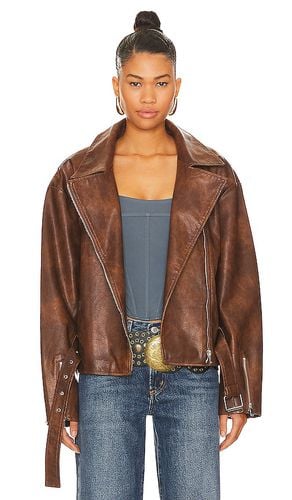 Chaqueta lana faux leather en color talla L en - Brown. Talla L (también en M, S, XL, XS) - superdown - Modalova