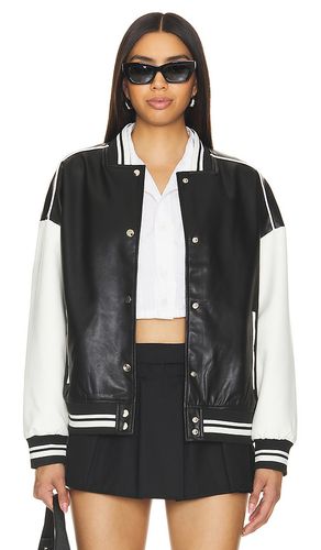 Chaqueta parker faux leather varsity en color negro talla L en & - . Talla L (también en M, S, XL, XS) - superdown - Modalova