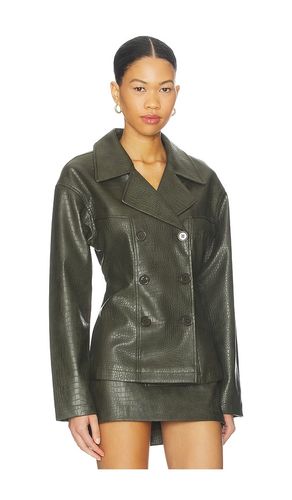 Caroline Faux Leather Jacket in Olive. - size S (also in XS) - superdown - Modalova