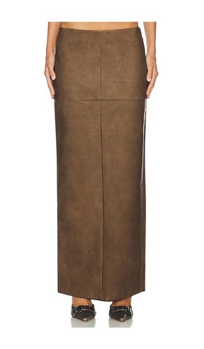 Mazu Faux Leather Maxi Skirt in Brown. - size M (also in S, XS) - superdown - Modalova