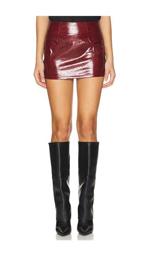 Ethel Faux Leather Skirt in Burgundy. - size L (also in M, S, XS) - superdown - Modalova