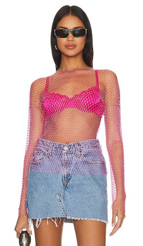 Karolie Sheer Rhinestone Top in Pink. - size S (also in XS) - superdown - Modalova