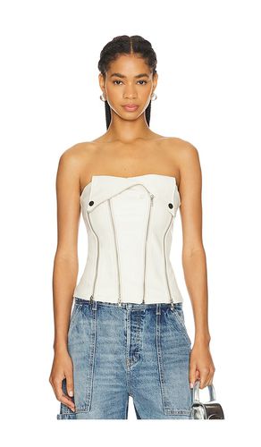 Dani Faux Leather Corset in Cream. - size M (also in S, XS, XXS) - superdown - Modalova