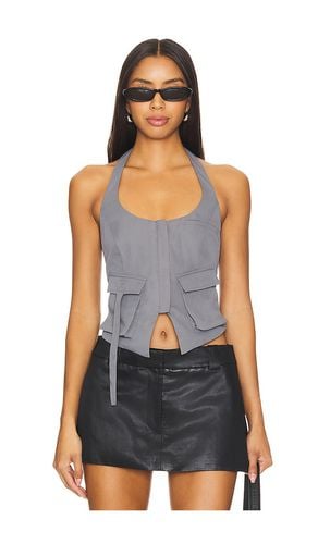 Kamryn Halter Top in Grey. - size L (also in M, S, XL, XS) - superdown - Modalova