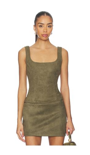Patsie Faux Suede Top in Olive. - size L (also in M, S, XS) - superdown - Modalova