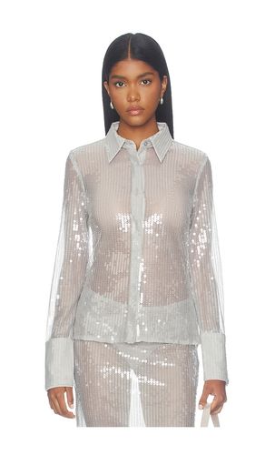 Makayla Button Up Top in Metallic Silver. - size L (also in M, S, XS, XXS) - superdown - Modalova