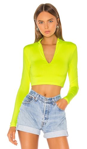 Nicky Zip Crop Top in Yellow. - size L (also in M, S, XL, XS, XXS) - superdown - Modalova