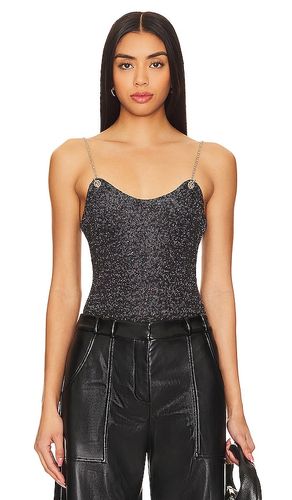 Sav Chain Strap Bodysuit in Metallic Silver,Black. - size S (also in XXS) - superdown - Modalova