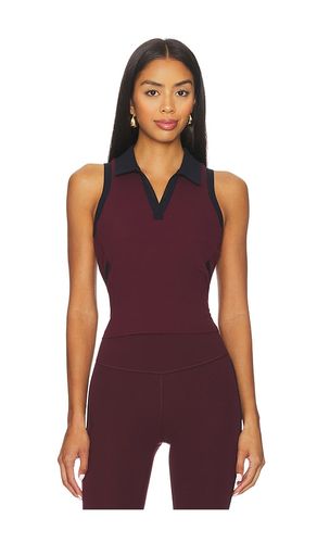 Austin Air Weight Crop Polo in Burgundy. - size L (also in M, S, XL, XS) - Splits59 - Modalova