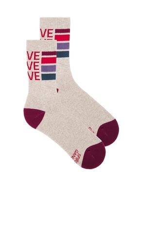 Love Stripe Crew Sock in Cream - Spiritual Gangster - Modalova