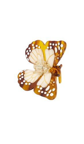 Hand-Painted Mini Boho Monarch Claw Hair Clip in - Solar Eclipse - Modalova