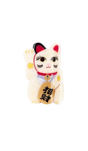 Hand-Painted Maneki-Neko Cat Claw Hair Clip in - Solar Eclipse - Modalova