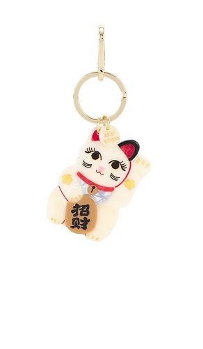 Hand-Painted Maneki-Neko Cat Bag Charm & Keychain in - Solar Eclipse - Modalova