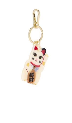 Hand-Painted Maneki-Neko Cat Bag Charm & Keychain in - Solar Eclipse - Modalova