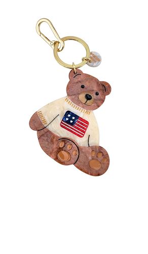 Hand-painted Americana Teddy Bear Bag Charm + Keychain in - Solar Eclipse - Modalova