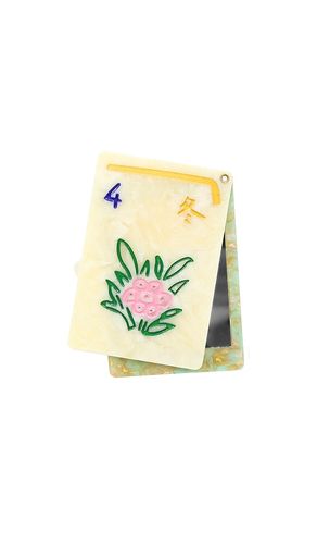 Espejo compacto de mahjong con flores pintadas mano hand-painted flower mahjong compact mirror en color multi talla all - Solar Eclipse - Modalova