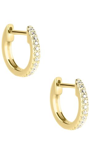 White Diamond Pave Huggie Earrings in - STONE AND STRAND - Modalova