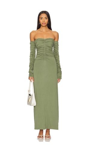 Ruched Long Sleeve Maxi Dress in Olive. - size L (also in M, S) - SWF - Modalova