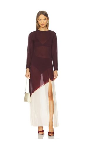 Sheer Panel Maxi Dress in Wine. - size L (also in M, S, XL, XS) - SWF - Modalova