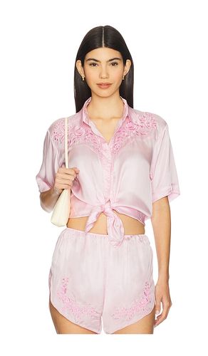 Embroidered Short Sleeve Shirt in Blush. - size L (also in M, S, XL, XS) - SWF - Modalova