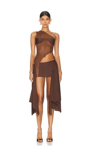 X REVOLVE Tricot Mesh Dress in Brown. - size M (also in XS) - Sketch-Y - Modalova