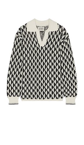 Dropped Shoulder Polo Sweater in White, Black. - size S (also in XL/1X) - Scotch & Soda - Modalova