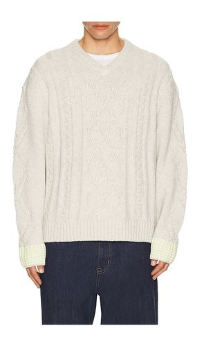 V-Neck Chunky Cable Loose Fit Pullover in . Size L. Also in S - Scotch & Soda - Modalova