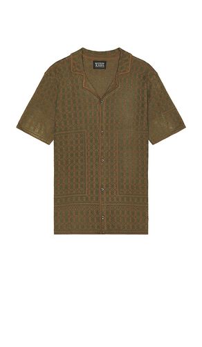 Jacquard Knitted Button Down Shirt in Brown. - size M (also in S) - Scotch & Soda - Modalova
