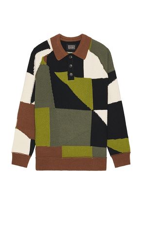 Patch Work Long Sleeve Polo in Green,Brown. - size L (also in M, S, XL/1X) - Scotch & Soda - Modalova