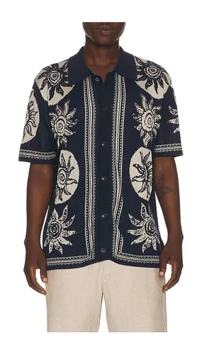 Knitted Jacquard Short Sleeve Shirt in Blue. - size M (also in S) - Scotch & Soda - Modalova