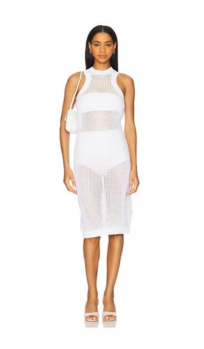 Netting Racer Tank Dress in White. - size L (also in M, S) - Susana Monaco - Modalova