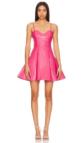 Faux Leather Corset Flare Dress in Pink. - size L (also in M) - Susana Monaco - Modalova