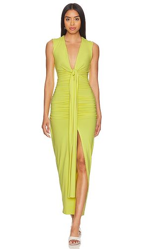 Tie Front Gathered Dress in Green. - size L (also in M, S, XL, XS) - Susana Monaco - Modalova