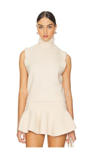 Mapache Mock Neck Vest in Beige. - size L (also in M, S, XL) - Susana Monaco - Modalova